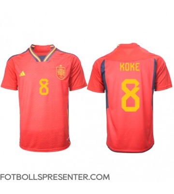 Spanien Koke #8 Hemma Matchtröja VM 2022 Kortärmad